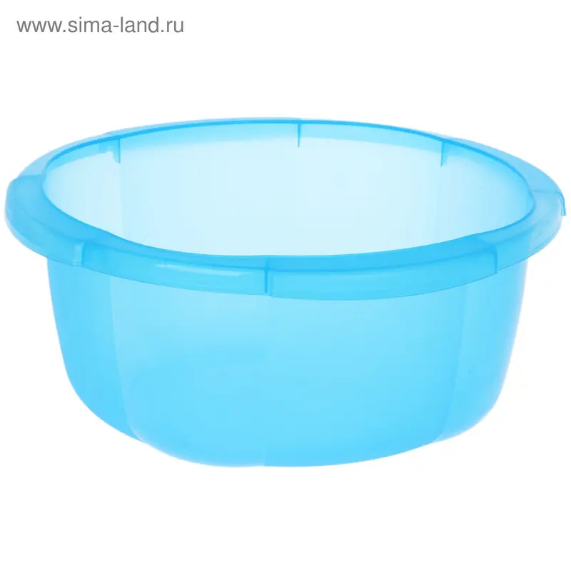 Таз круглый «Космея», 4,5 л, цвет голубой