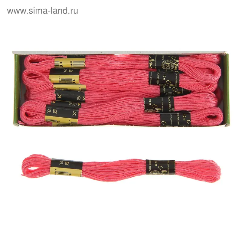 Мулине №1010,10±1м, цвет ярко-розовый