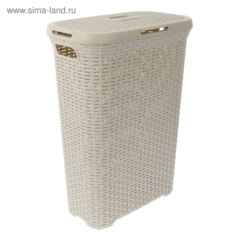 Корзина бельевая Style 40 л, цвет кремовый