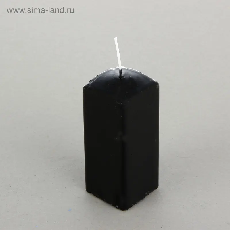 Свеча куб, чёрная, лакированная, 5х12см