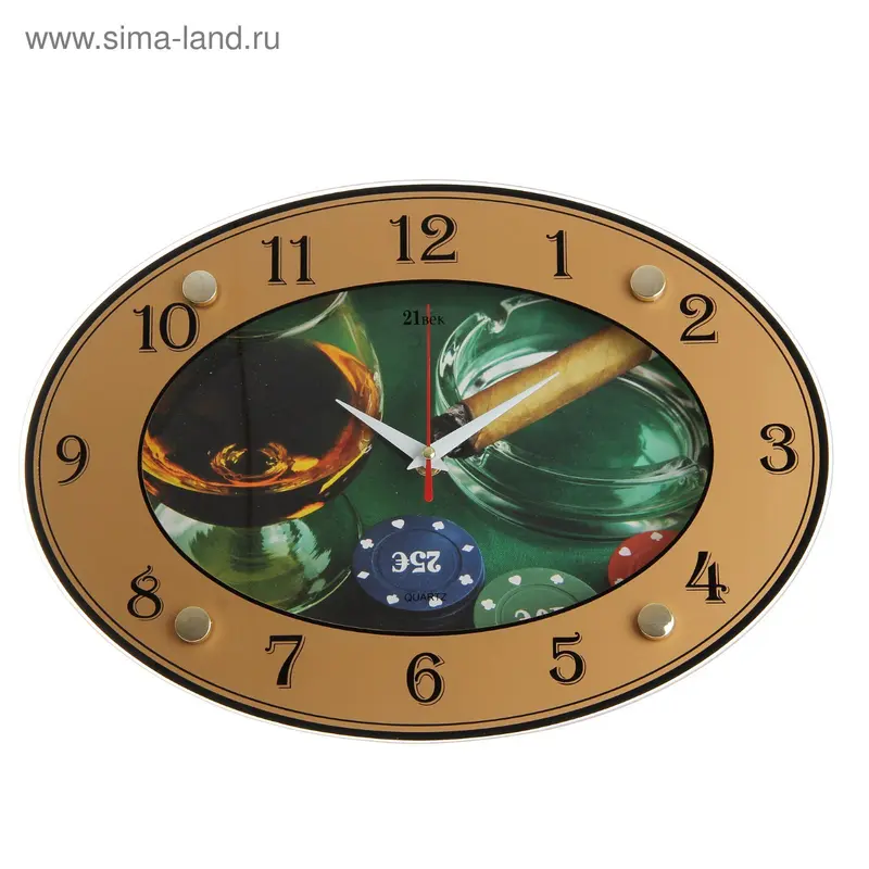 Часы настенные овальные "Покер", 34х24 см