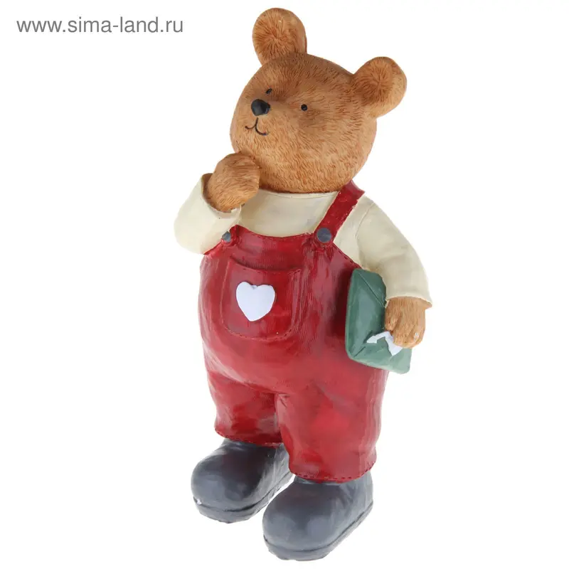 Фигура садовая "Мишка в комбинезоне" 10*12*26см