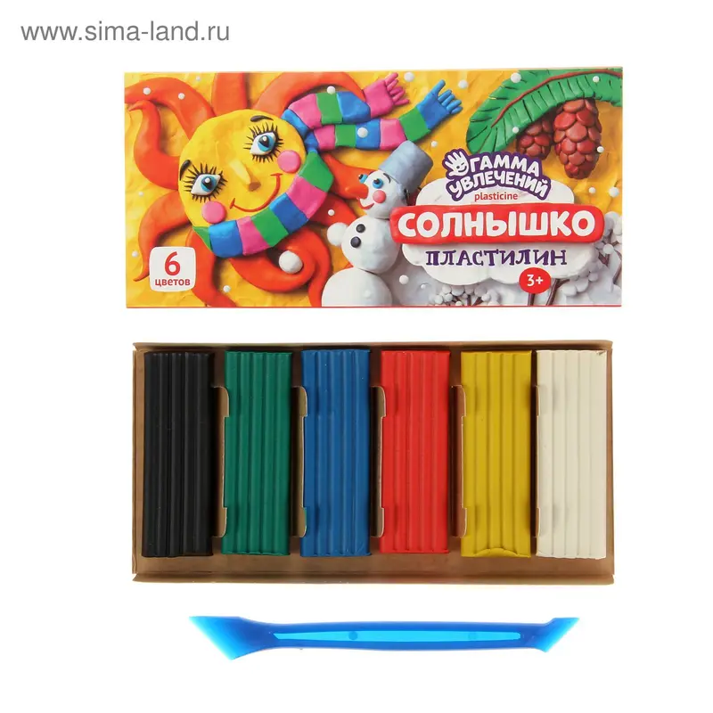 Пластилин 6 цветов 120 г, «Гамма» «Солнышко»