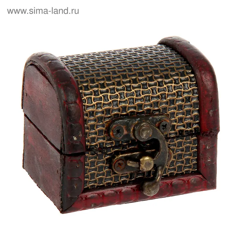 Шкатулка для украшений «Сундучок. Сетка», дерево, 5.5×7×5.5 см