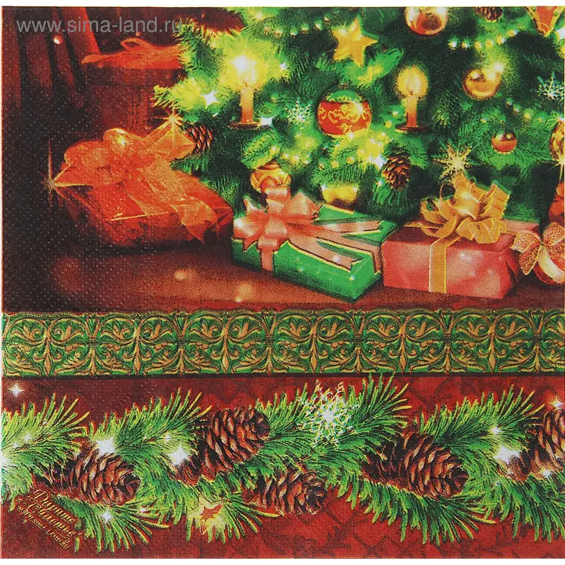 Салфетка для декупажа «Ёлочка», 33 × 33 см