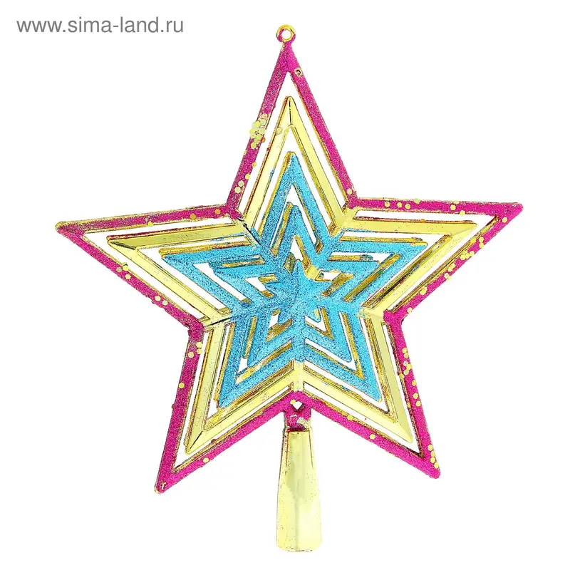 наконечник звезда 22,5*20,5 см радужный