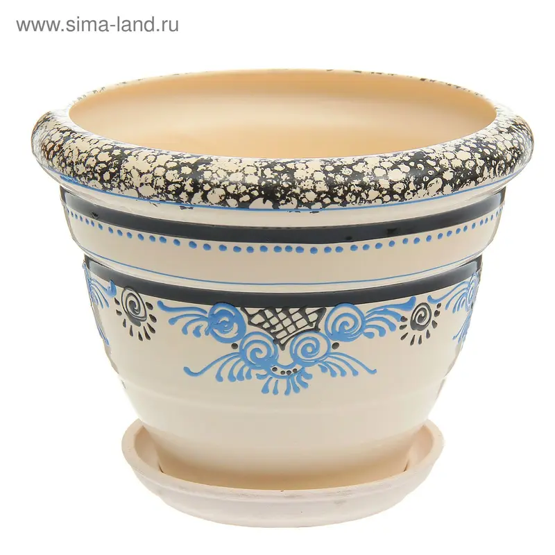 Горшок цветочный "Ани 3" Узор 5,5л МИКС