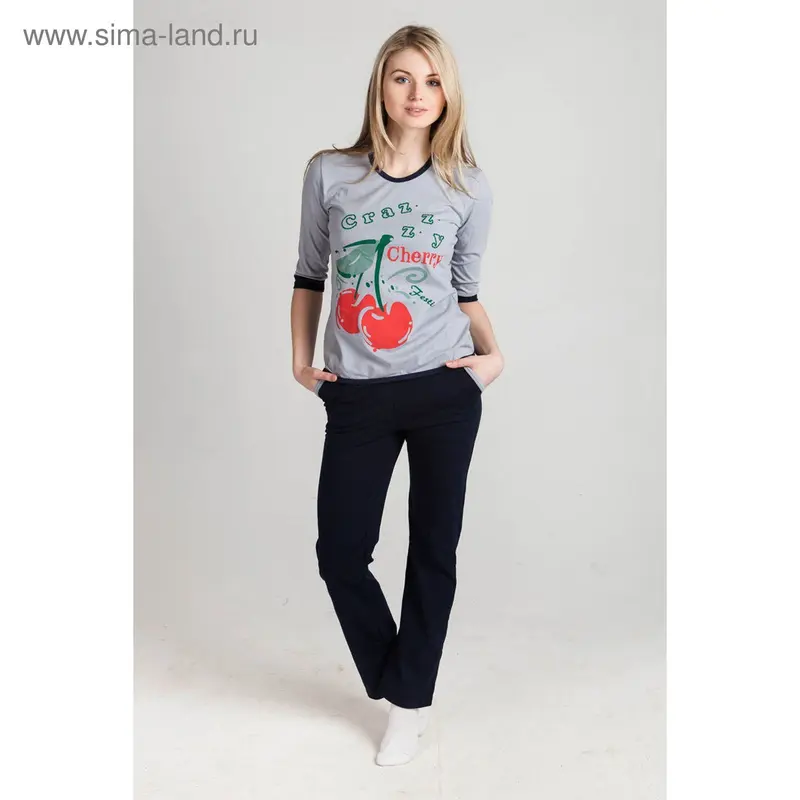 Комплект женский (кофта, брюки) Вишня МИКС, р-р 46