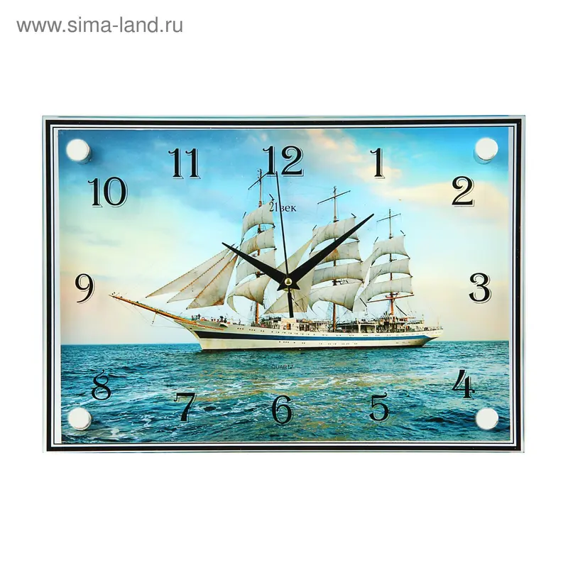 Часы настенные, серия: Море, "Парусный корабль", 25х35 см