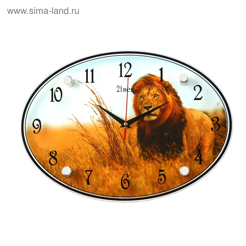 Часы настенные овальные "Лев", 24х34 см