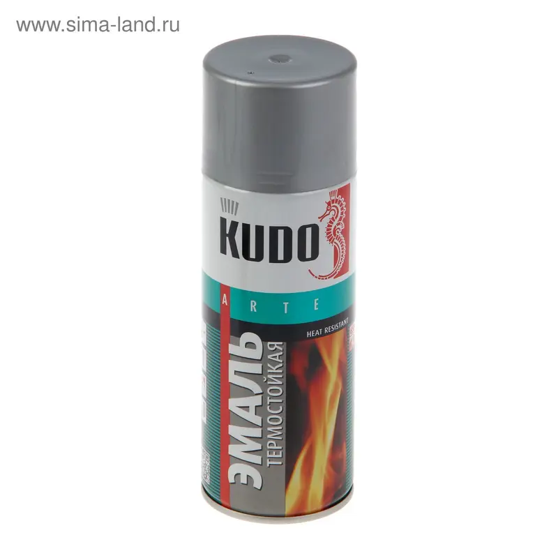 Эмаль термостойкая Kudo серебристая, 0,52л