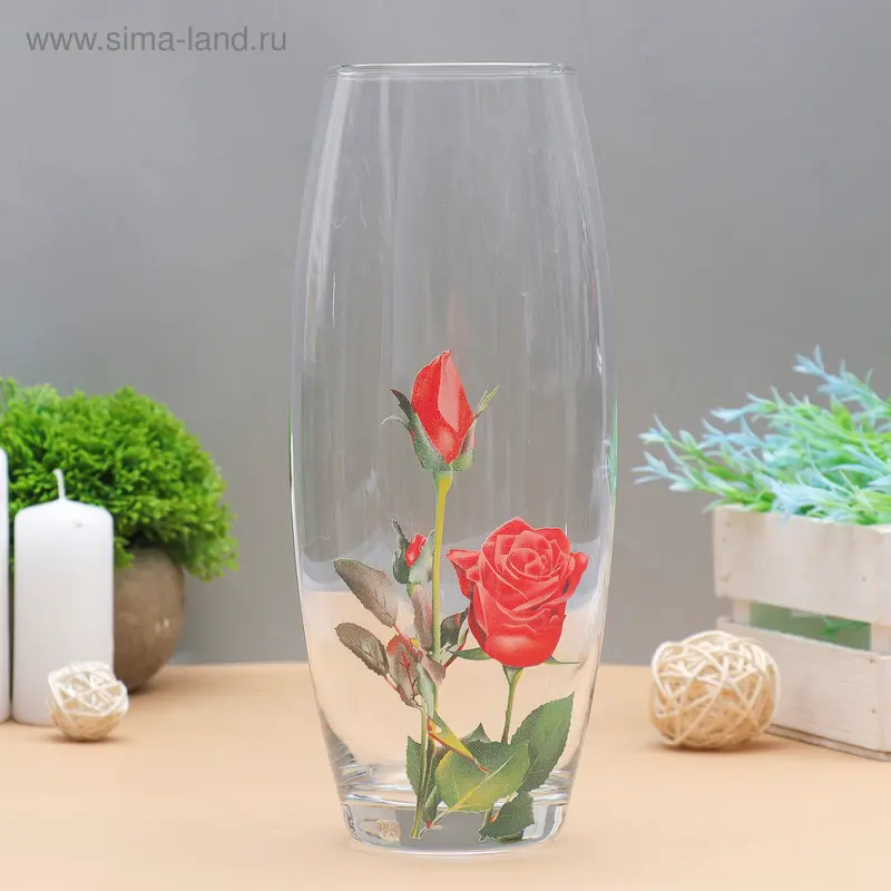 Ваза Флора "Роза красная" 26,5 см