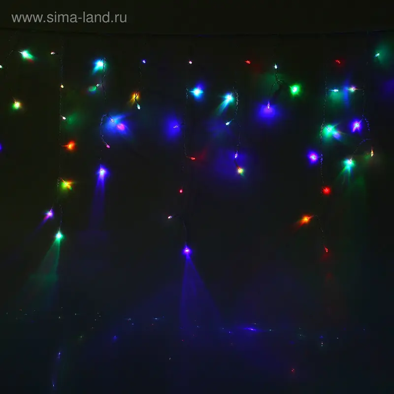 Гирлянда "Бахрома" улич. Ш:4 м, В:0,6 м, Н.С. LED-180-220V, моргает, МУЛЬТИ(RGB)