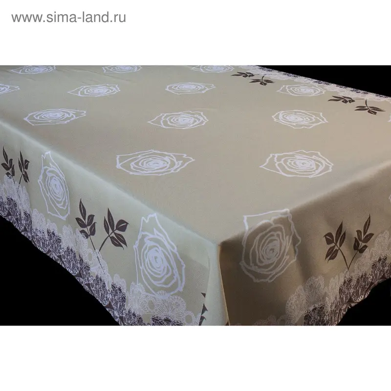 Скатерть "Роза", размер 150х220 +/- 3 см, габардин
