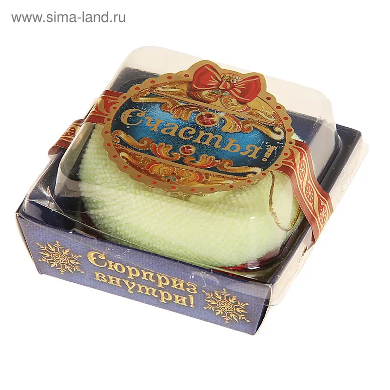 Полотенце сувенирное "Collorista" Счастья! 25х25 см, микрофибра