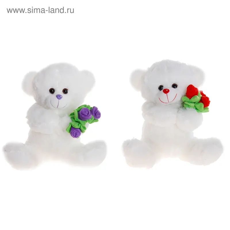 Мягкая игрушка "Медведь с цветами", МИКС
