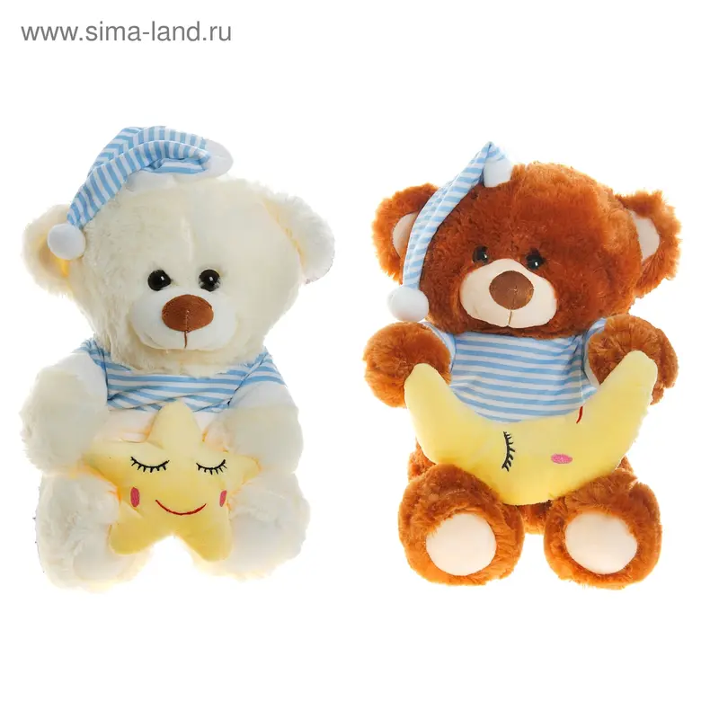Мягкая игрушка "Медведь с месяцем, звездой" МИКС