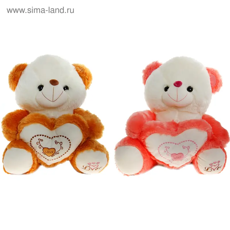 Мягкая игрушка "Медведь с сердцем", МИКС