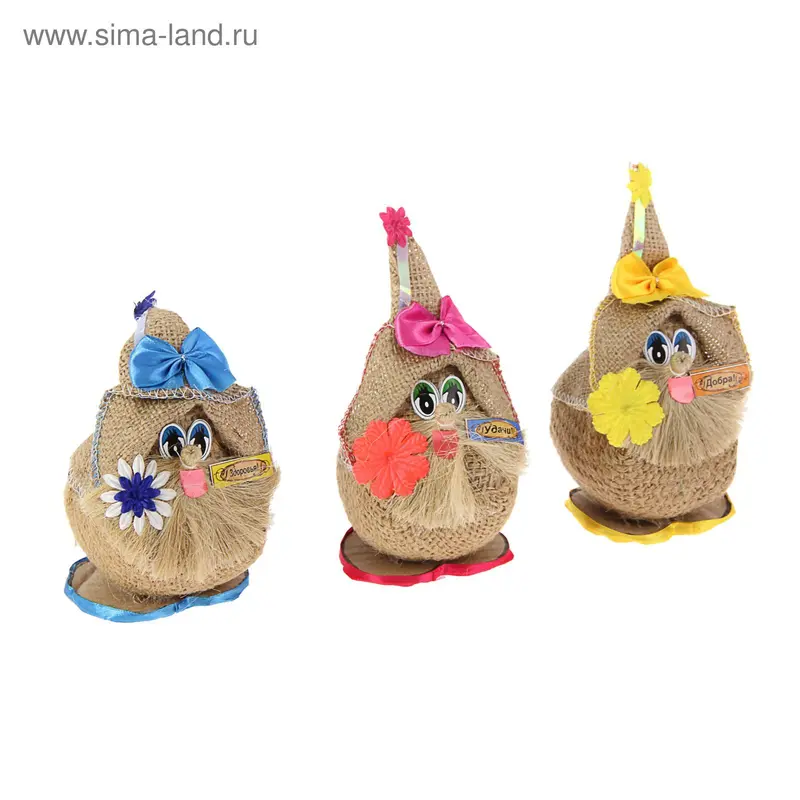 Домовенок оберег маленький с бантиком, микс